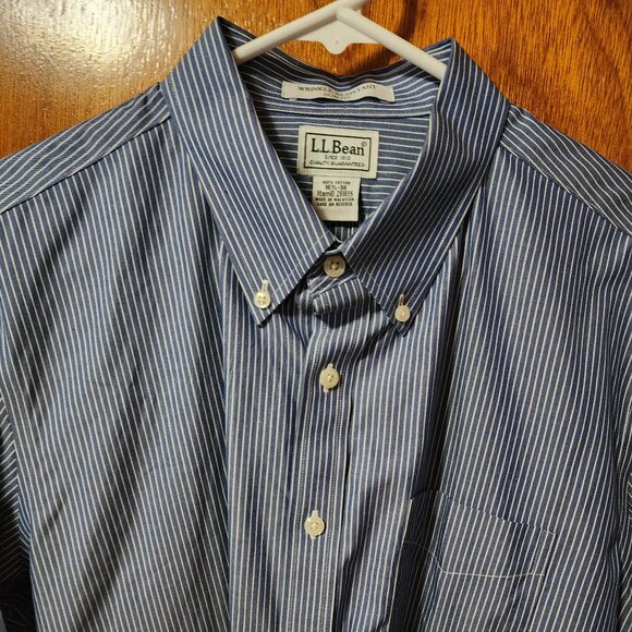 L.L. Bean Other - Men's 16 1/2 36 Slim L.L. Bean Blue/White Stripe Long Sleeve Button Down Shirt